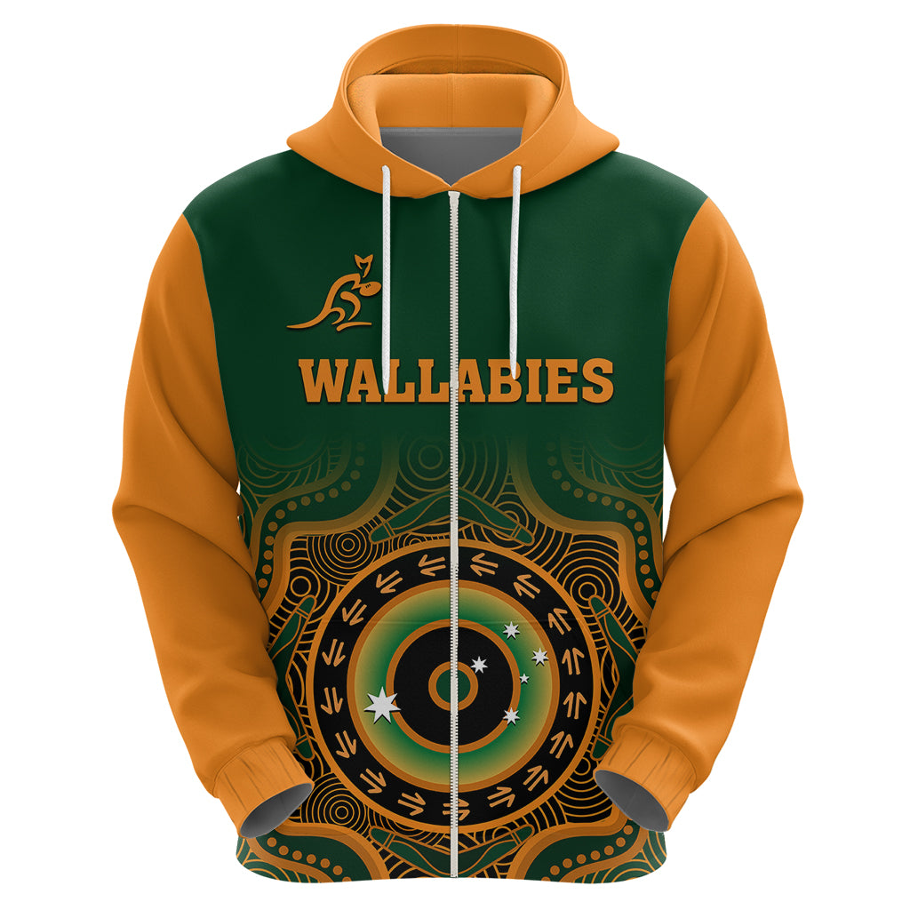Wallabies Rugby Hoodie Aussie Go Champions Indigenous Green - Vibe Hoodie Shop