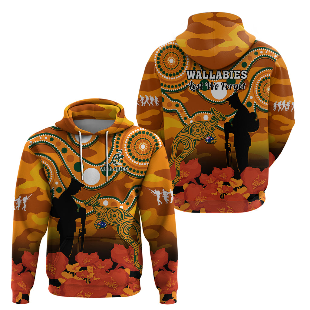 Wallabies Rugby ANZAC Hoodie Aboriginal Camouflage Lest We Forget - Vibe Hoodie Shop
