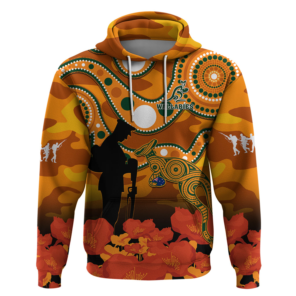 Wallabies Rugby ANZAC Hoodie Aboriginal Camouflage Lest We Forget - Vibe Hoodie Shop