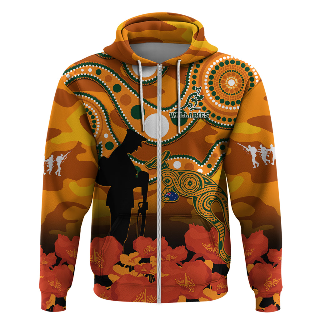 Wallabies Rugby ANZAC Hoodie Aboriginal Camouflage Lest We Forget - Vibe Hoodie Shop