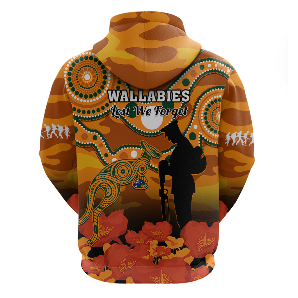 Wallabies Rugby ANZAC Hoodie Aboriginal Camouflage Lest We Forget - Vibe Hoodie Shop