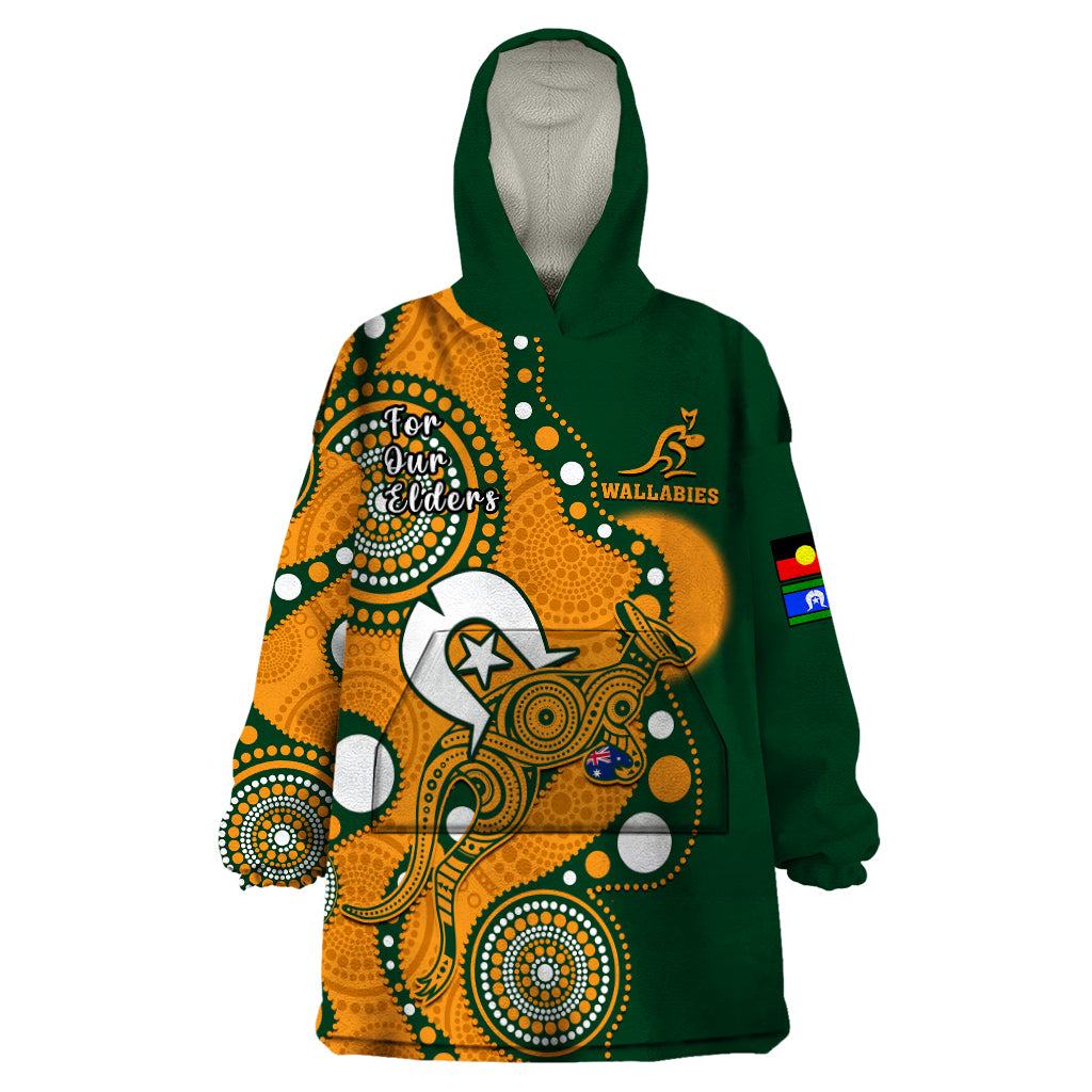 Wallabies Rugby NAIDOC Wearable Blanket Hoodie Aboriginal Camouflage Lest We Forget - Vibe Hoodie Shop