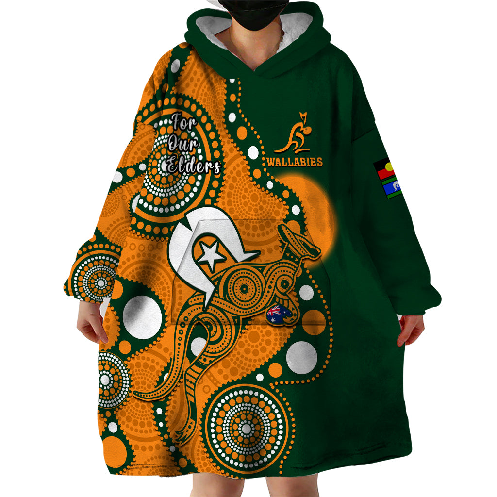 Wallabies Rugby NAIDOC Wearable Blanket Hoodie Aboriginal Camouflage Lest We Forget - Vibe Hoodie Shop