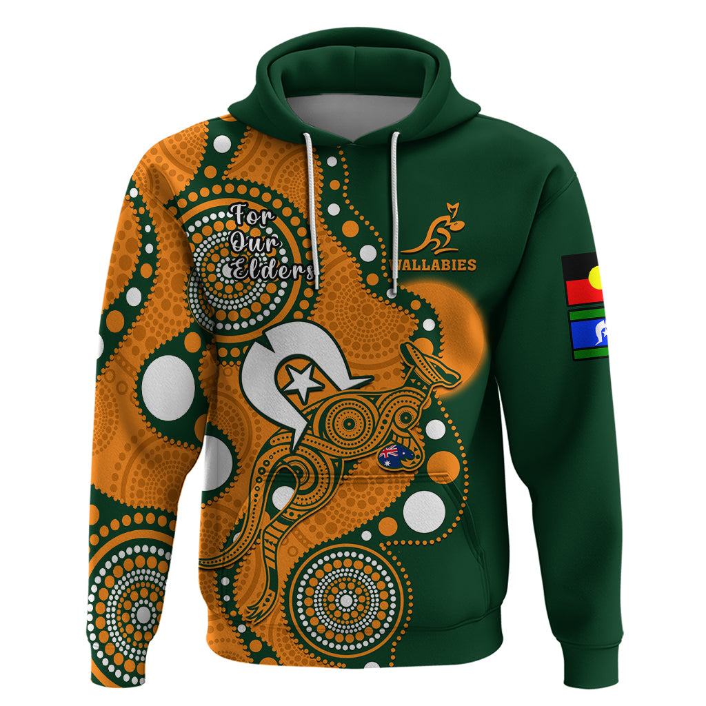 (Custom Text And Number) Wallabies Rugby NAIDOC Hoodie Aboriginal Camouflage Lest We Forget - Vibe Hoodie Shop