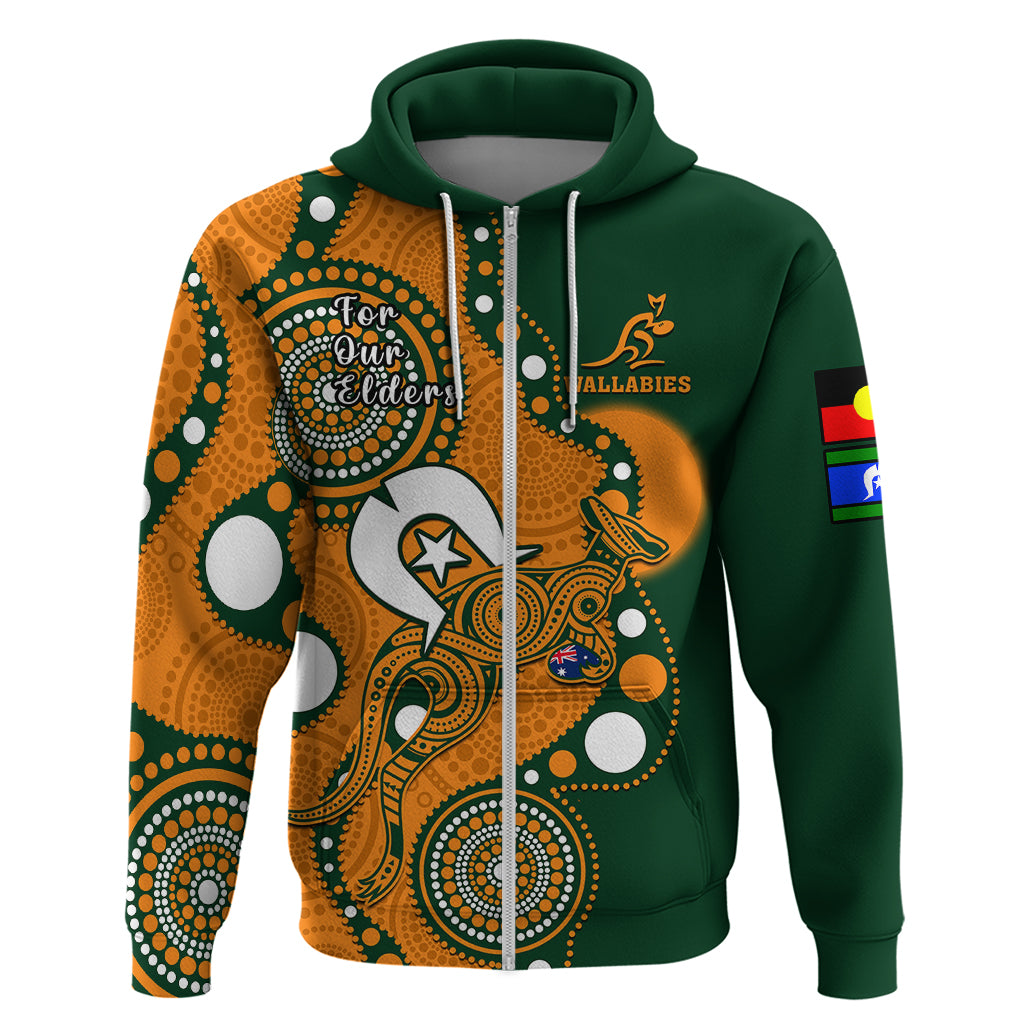 (Custom Text And Number) Wallabies Rugby NAIDOC Hoodie Aboriginal Camouflage Lest We Forget - Vibe Hoodie Shop