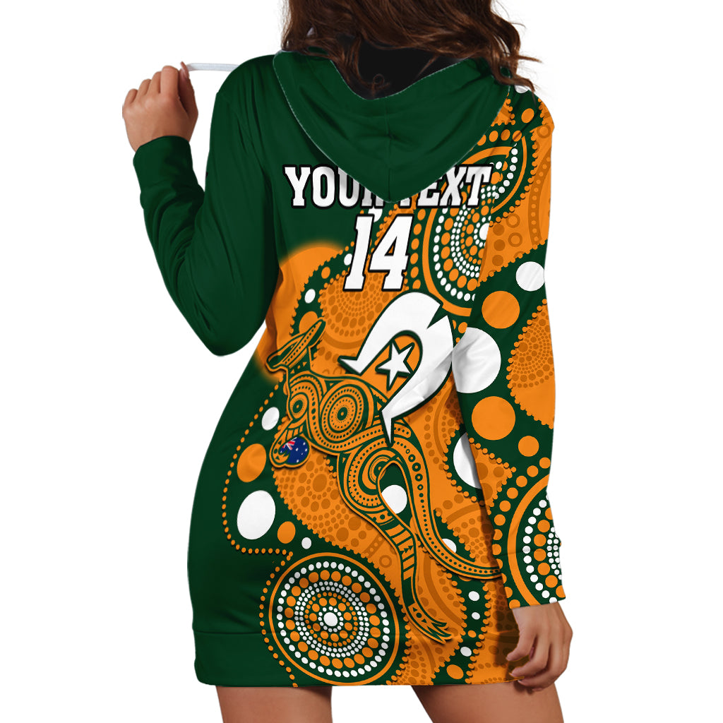 (Custom Text And Number) Wallabies Rugby NAIDOC Hoodie Dress Aboriginal Camouflage Lest We Forget - Vibe Hoodie Shop