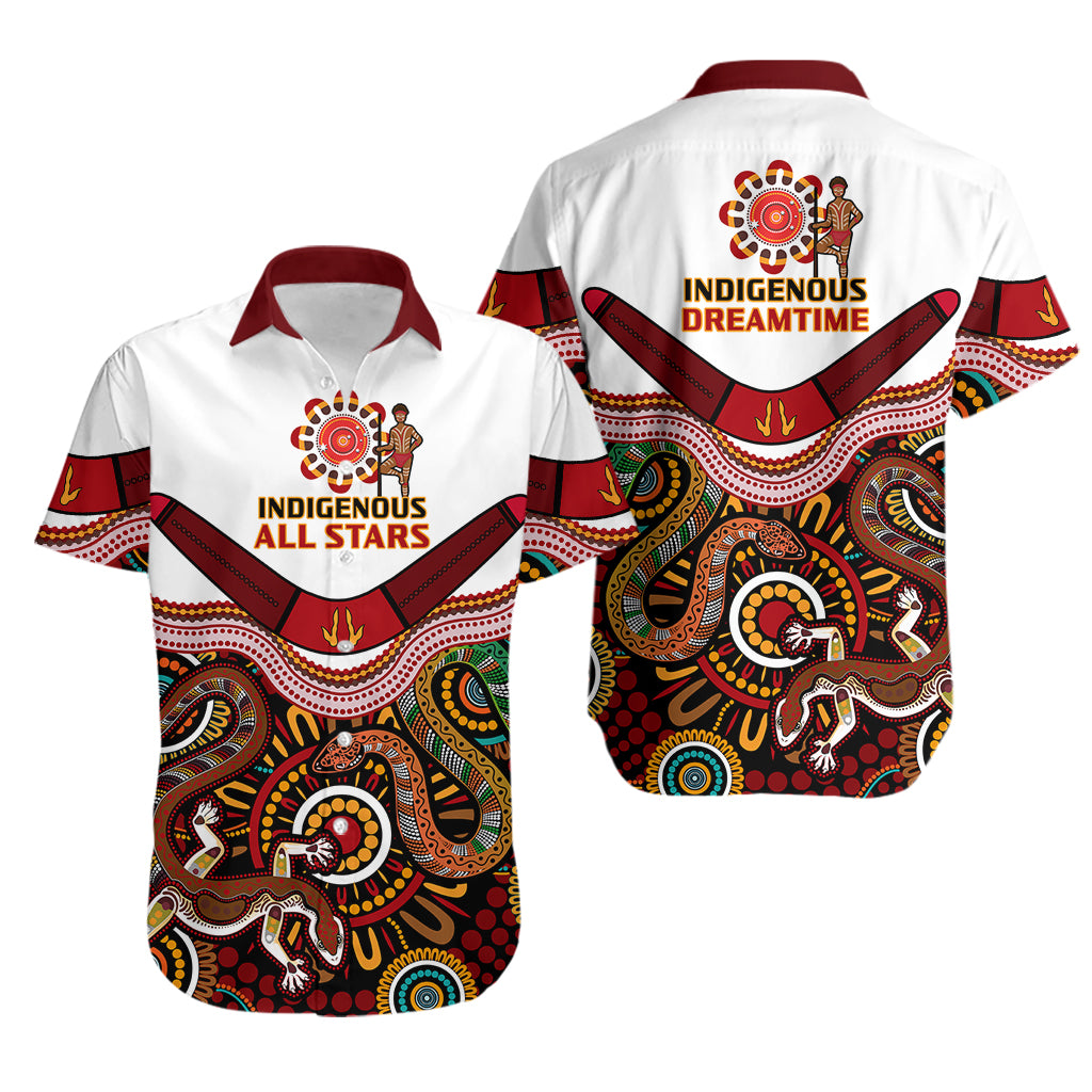 Australia Indigenous Rugby Hawaiian Shirt All Stars Aussie Snake And Lizard - Vibe Hoodie Shop