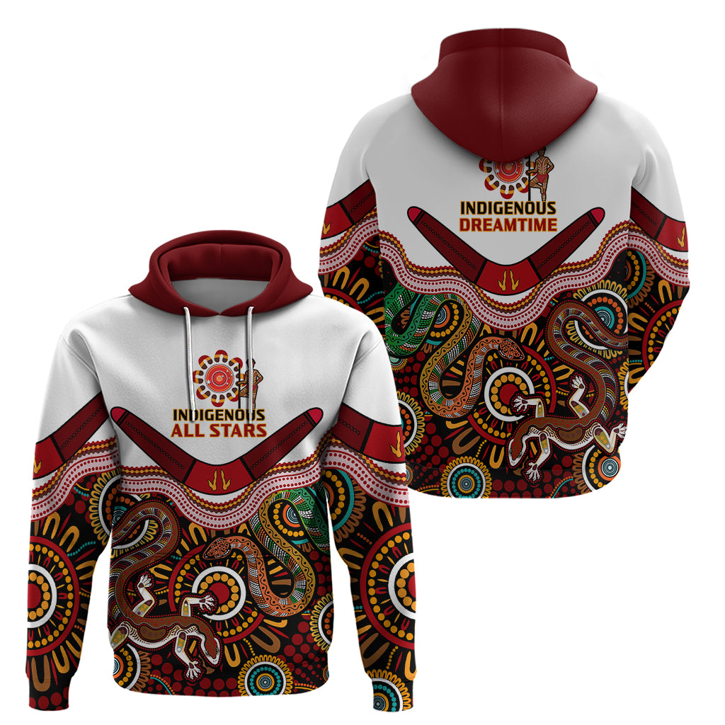 Australia Indigenous Rugby Hoodie All Stars Aussie Snake And Lizard - Vibe Hoodie Shop