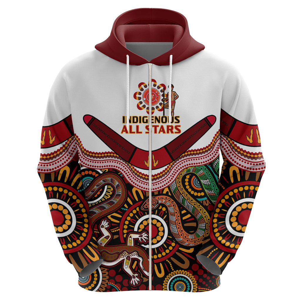 Australia Indigenous Rugby Hoodie All Stars Aussie Snake And Lizard - Vibe Hoodie Shop