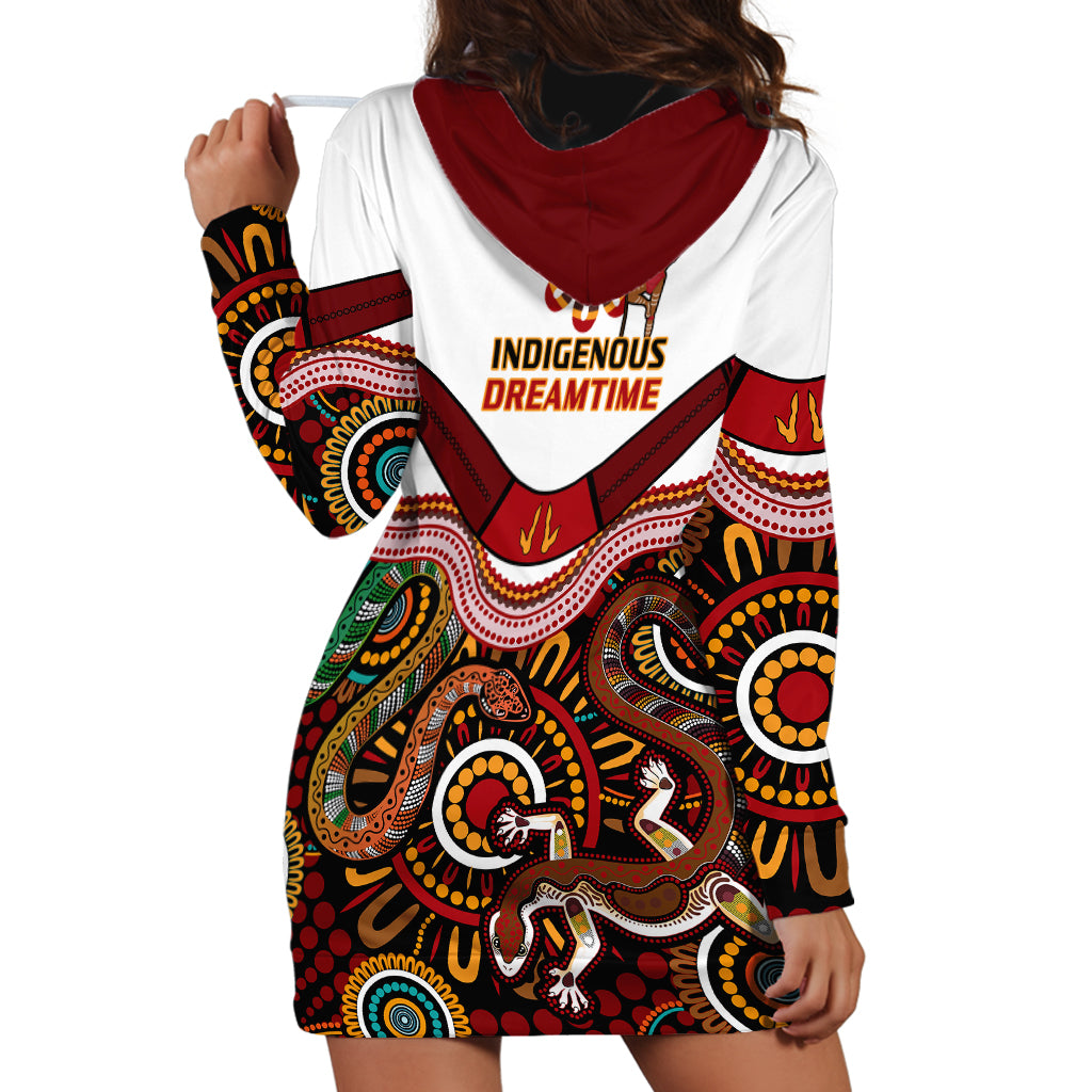 Australia Indigenous Rugby Hoodie Dress All Stars Aussie Snake And Lizard - Vibe Hoodie Shop