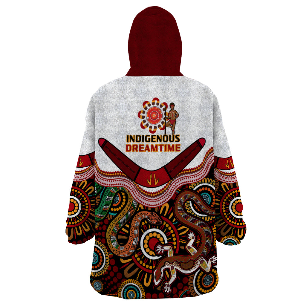 Australia Indigenous Rugby Wearable Blanket Hoodie All Stars Aussie Snake And Lizard - Vibe Hoodie Shop