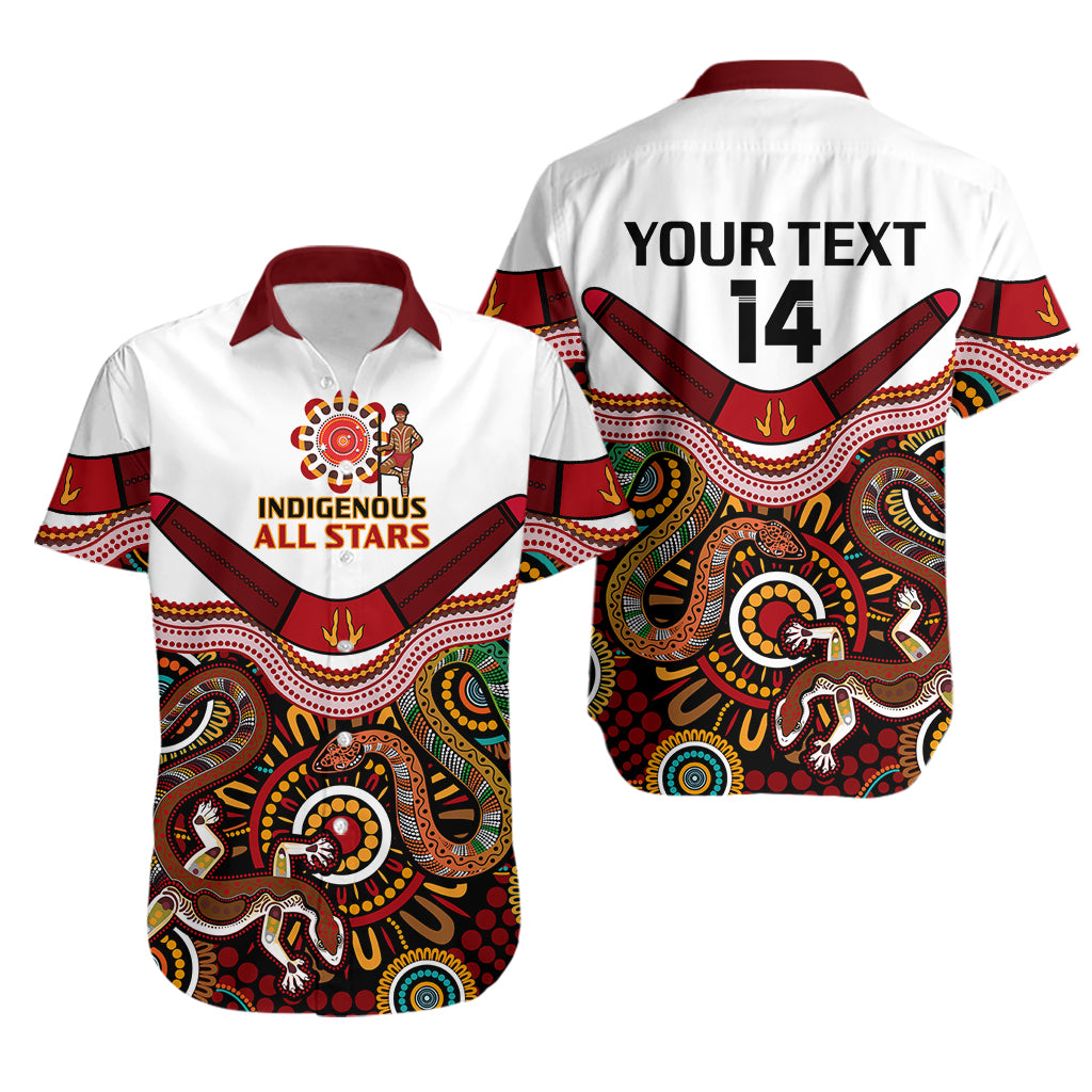 (Custom Text And Number) Australia Indigenous Rugby Hawaiian Shirt All Stars Aussie Snake And Lizard - Vibe Hoodie Shop