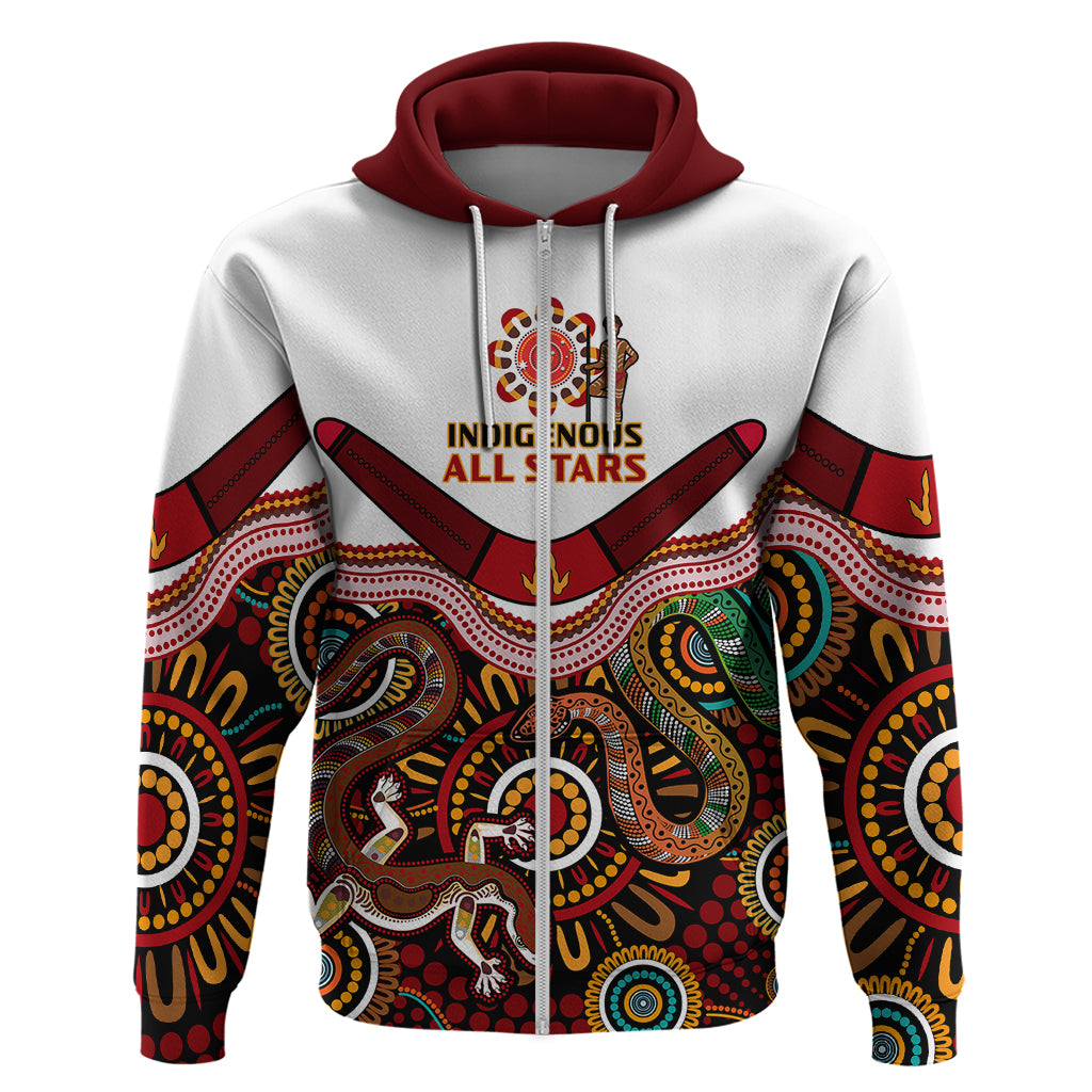 (Custom Text And Number) Australia Indigenous Rugby Hoodie All Stars Aussie Snake And Lizard - Vibe Hoodie Shop
