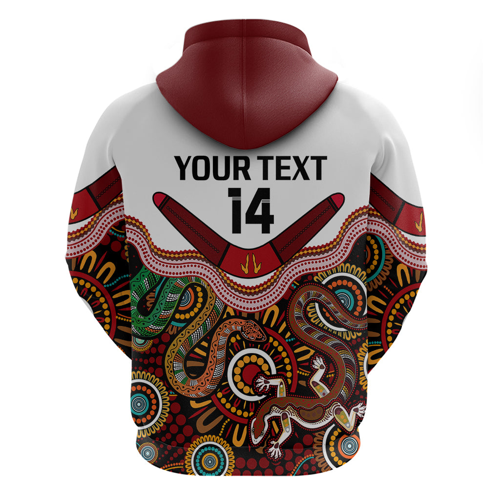 (Custom Text And Number) Australia Indigenous Rugby Hoodie All Stars Aussie Snake And Lizard - Vibe Hoodie Shop