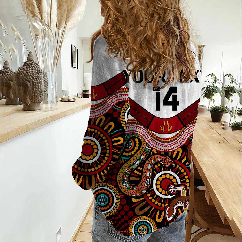 (Custom Text And Number) Australia Indigenous Rugby Women Casual Shirt All Stars Aussie Snake And Lizard - Vibe Hoodie Shop