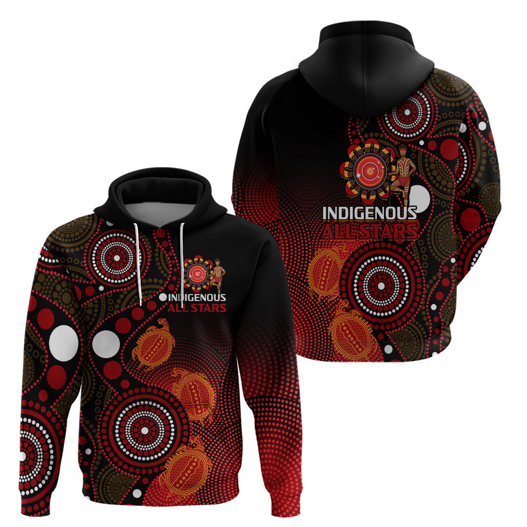 Australia Indigenous Rugby Hoodie All Stars Aboriginal Turtle - Vibe Hoodie Shop