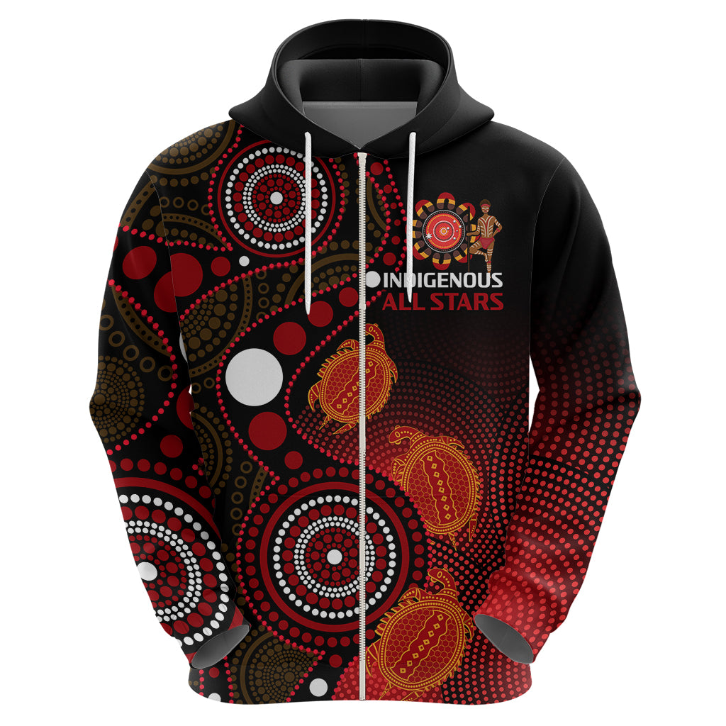 Australia Indigenous Rugby Hoodie All Stars Aboriginal Turtle - Vibe Hoodie Shop