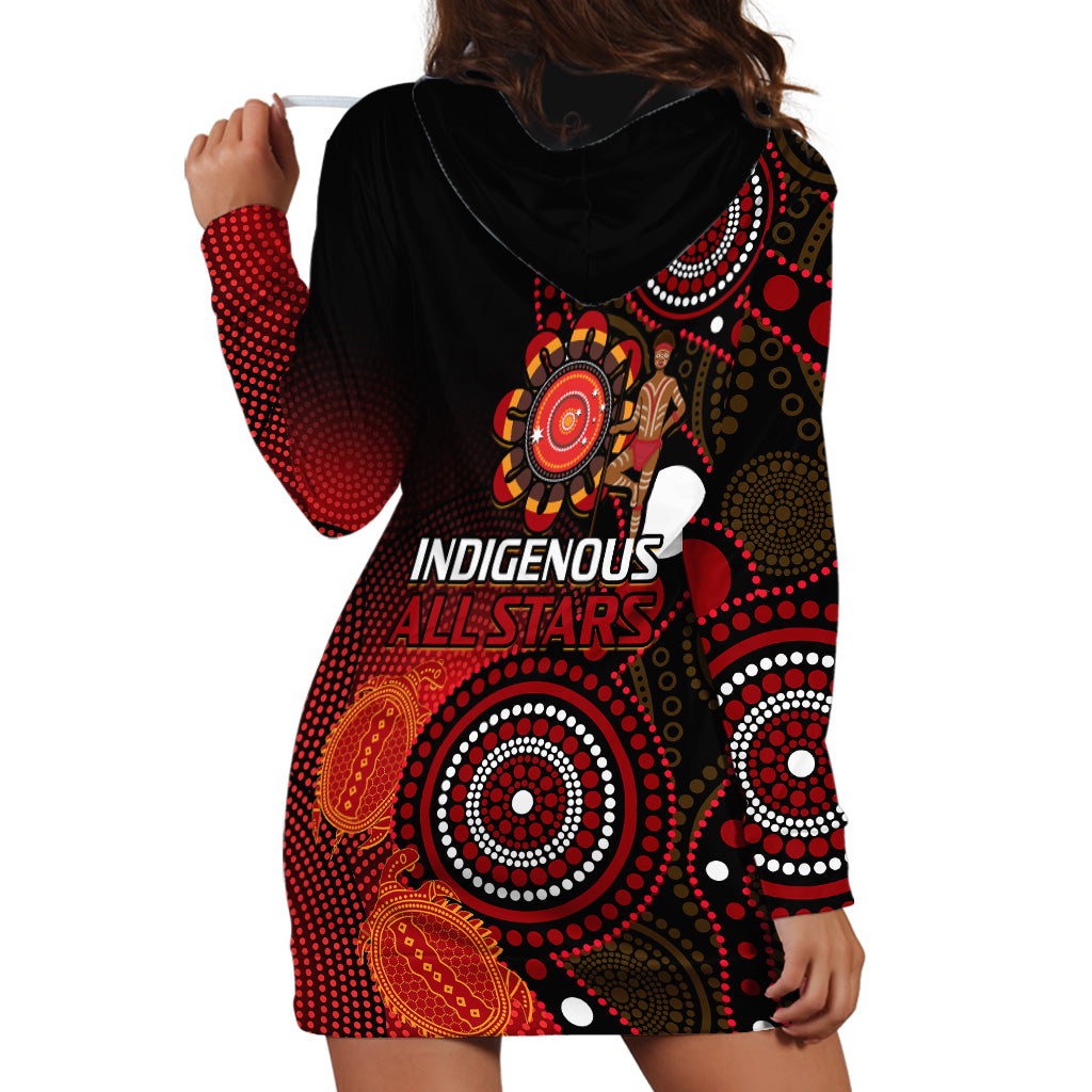 Australia Indigenous Rugby Hoodie Dress All Stars Aboriginal Turtle - Vibe Hoodie Shop