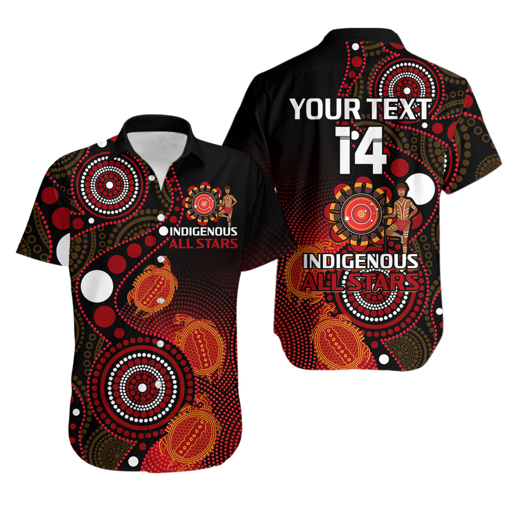 (Custom Text And Number) Australia Indigenous Rugby Hawaiian Shirt All Stars Aboriginal Turtle - Vibe Hoodie Shop
