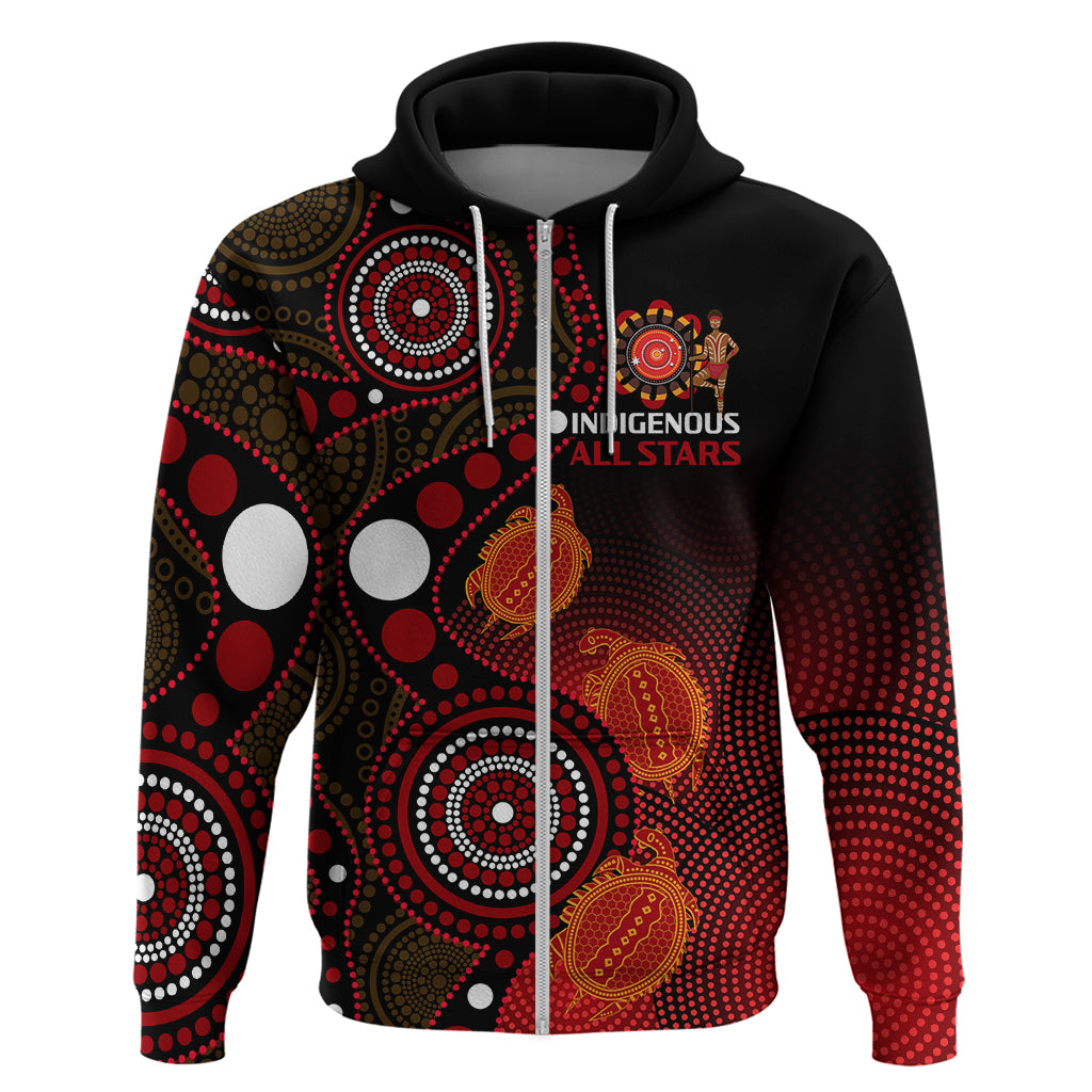 (Custom Text And Number) Australia Indigenous Rugby Hoodie All Stars Aboriginal Turtle - Vibe Hoodie Shop