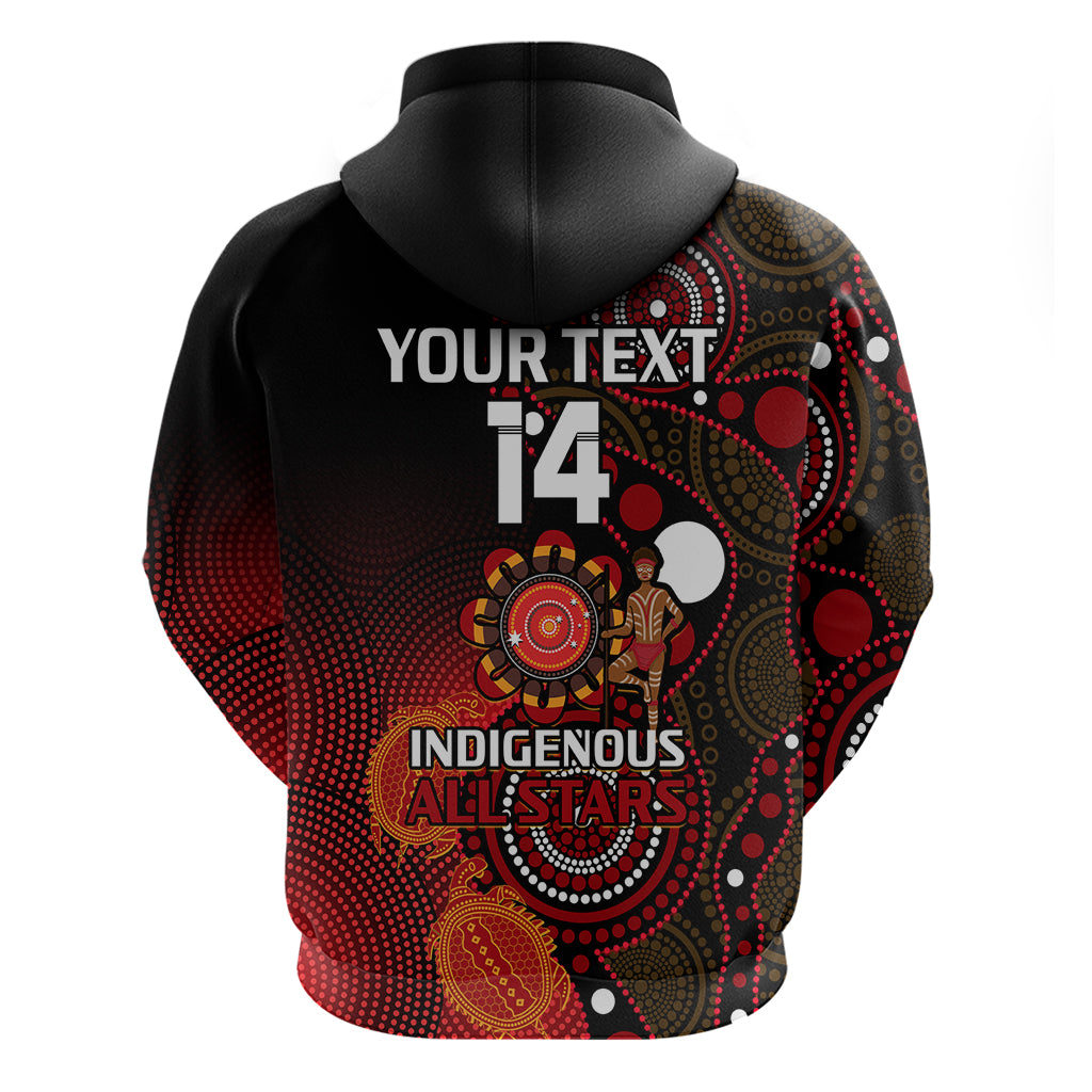 (Custom Text And Number) Australia Indigenous Rugby Hoodie All Stars Aboriginal Turtle - Vibe Hoodie Shop