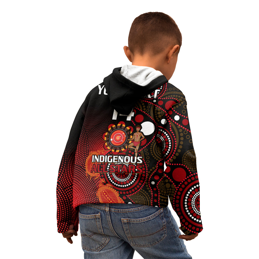 (Custom Text And Number) Australia Indigenous Rugby Kid Hoodie All Stars Aboriginal Turtle - Vibe Hoodie Shop