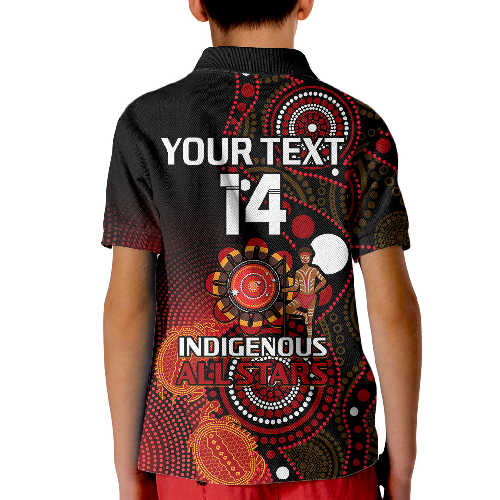 (Custom Text And Number) Australia Indigenous Rugby Kid Polo Shirt All Stars Aboriginal Turtle - Vibe Hoodie Shop