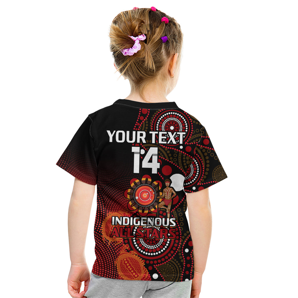 (Custom Text And Number) Australia Indigenous Rugby Kid T Shirt All Stars Aboriginal Turtle - Vibe Hoodie Shop