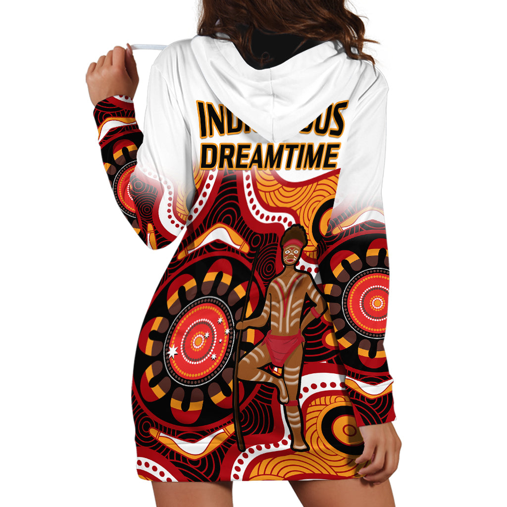 Australia Indigenous Rugby Hoodie Dress All Stars Aborigine Dreamtime White Version - Vibe Hoodie Shop