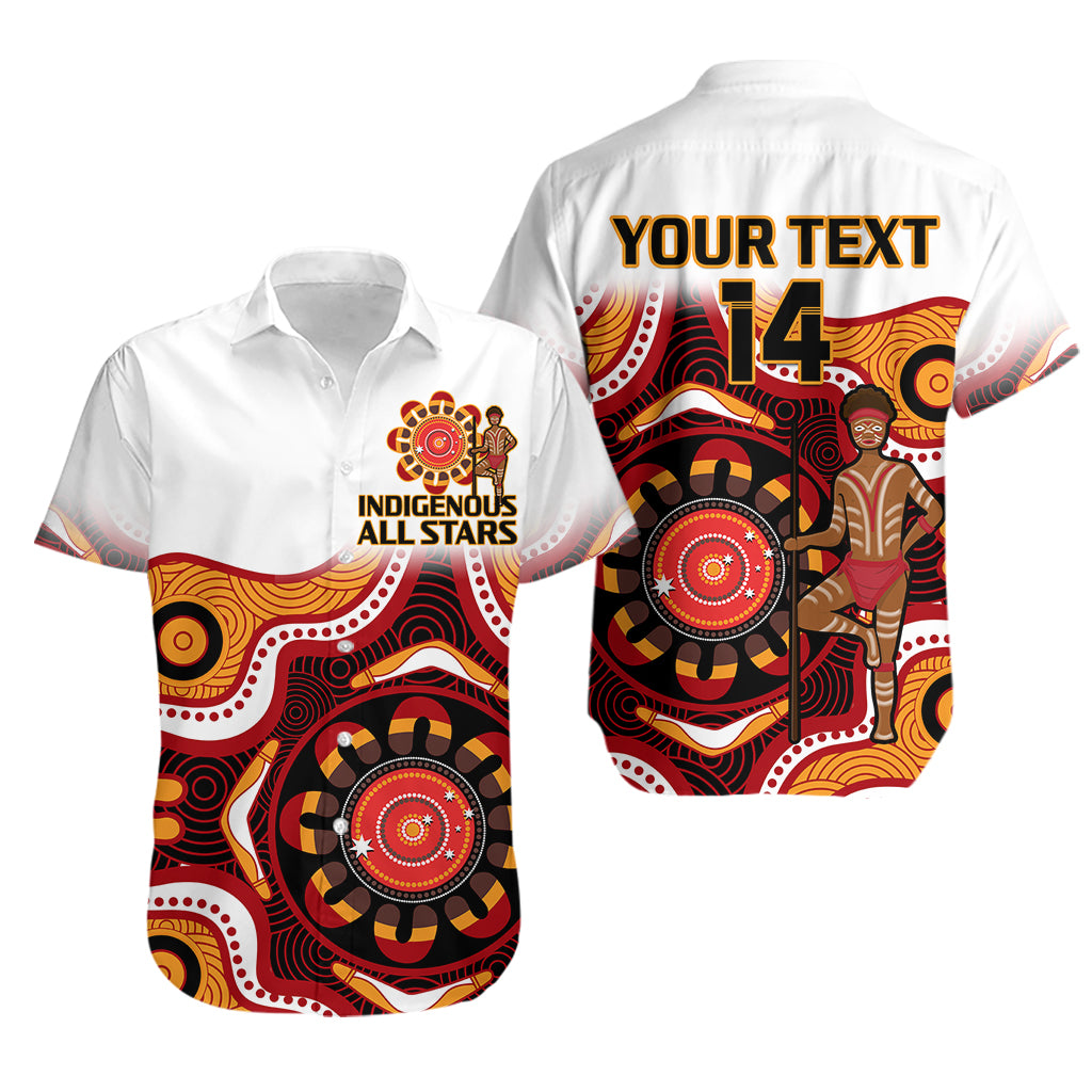 (Custom Text And Number) Australia Indigenous Rugby Hawaiian Shirt All Stars Aborigine Dreamtime White Version - Vibe Hoodie Shop
