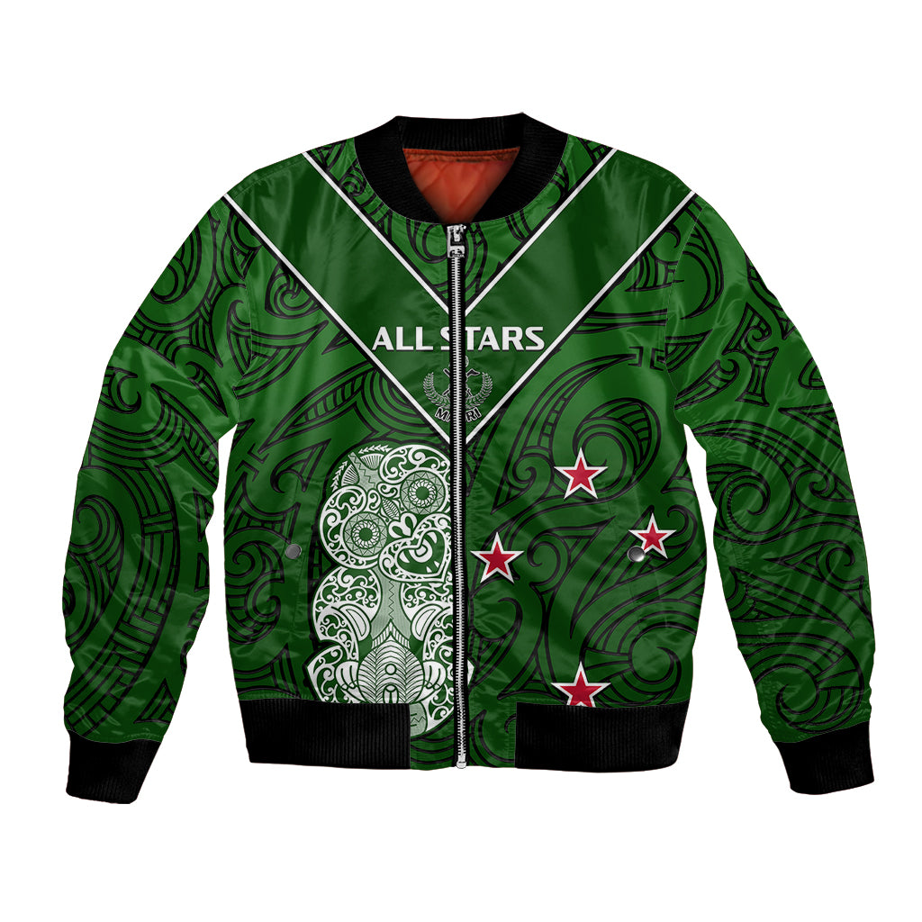 Aotearoa Rugby Bomber Jacket All Stars New Zealand Tiki Maori - Vibe Hoodie Shop