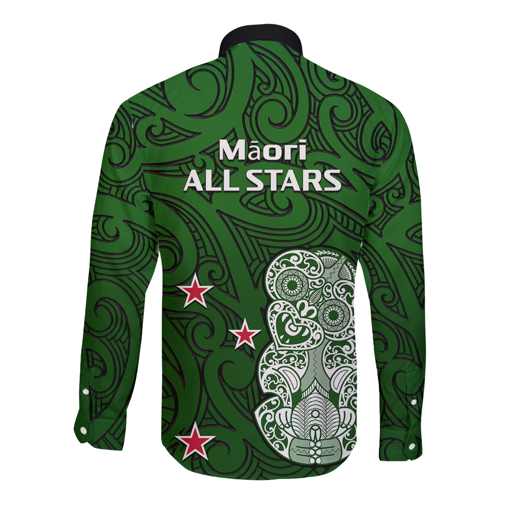 Aotearoa Rugby Long Sleeve Button Shirt All Stars New Zealand Tiki Maori - Vibe Hoodie Shop