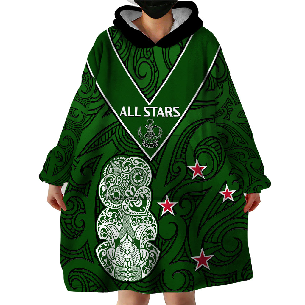 Aotearoa Rugby Wearable Blanket Hoodie All Stars New Zealand Tiki Maori - Vibe Hoodie Shop