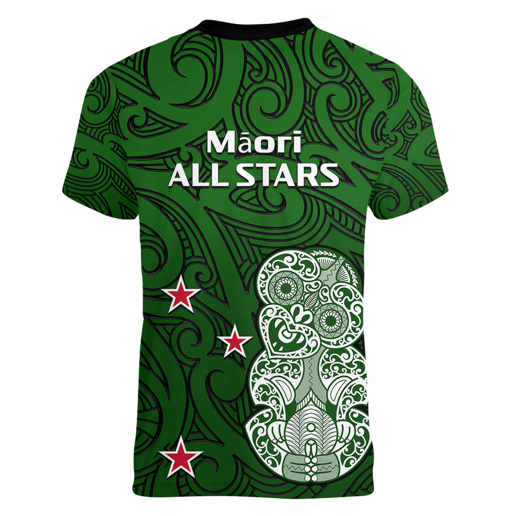 Aotearoa Rugby Women V Neck T Shirt All Stars New Zealand Tiki Maori - Vibe Hoodie Shop