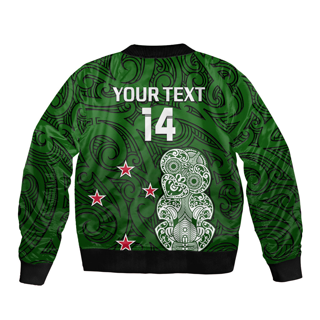 (Custom Text And Number) Aotearoa Rugby Bomber Jacket All Stars New Zealand Tiki Maori - Vibe Hoodie Shop