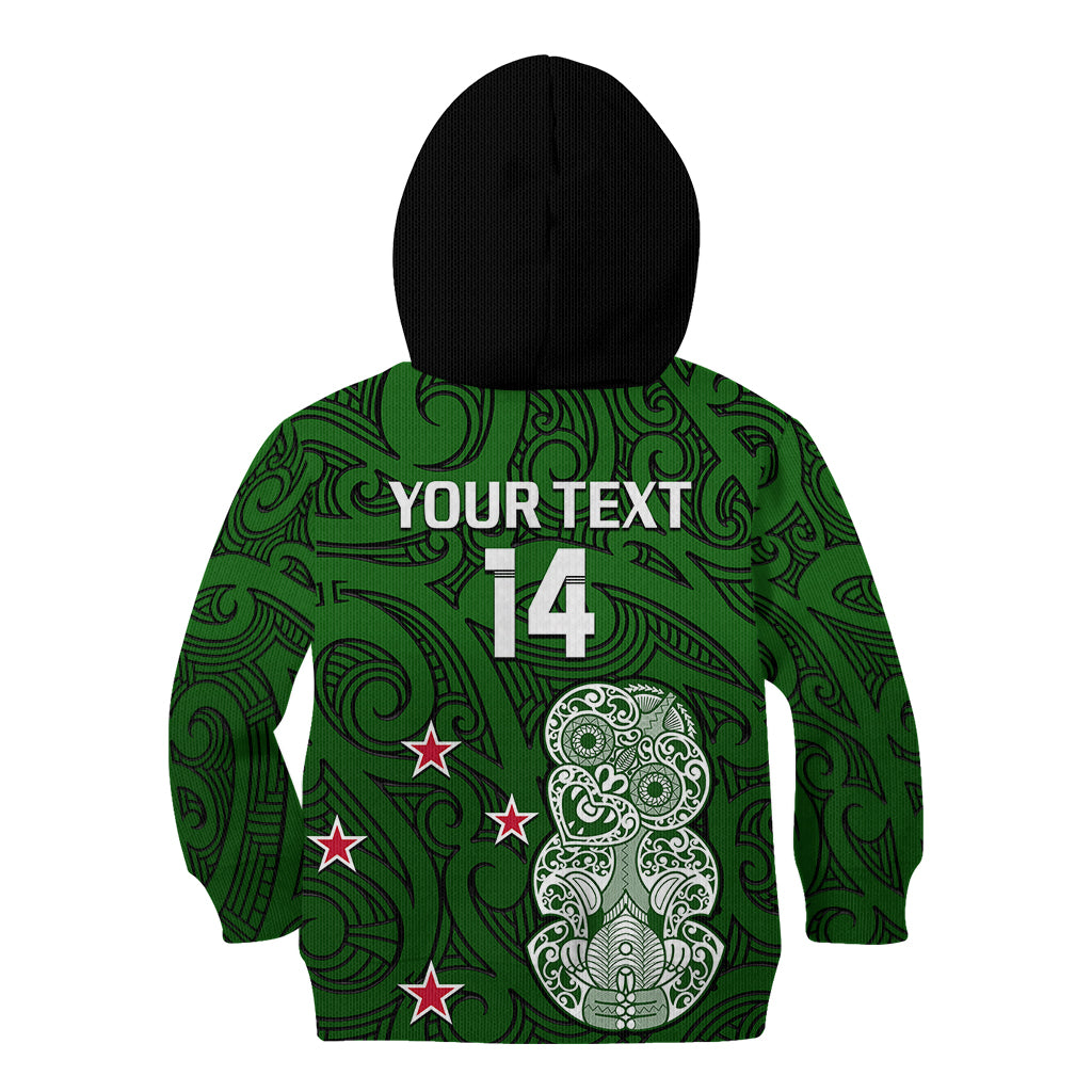 (Custom Text And Number) Aotearoa Rugby Kid Hoodie All Stars New Zealand Tiki Maori - Vibe Hoodie Shop