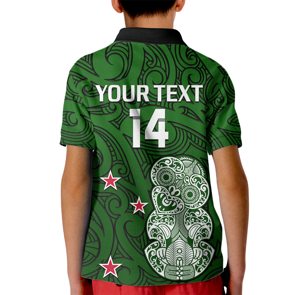 (Custom Text And Number) Aotearoa Rugby Kid Polo Shirt All Stars New Zealand Tiki Maori - Vibe Hoodie Shop