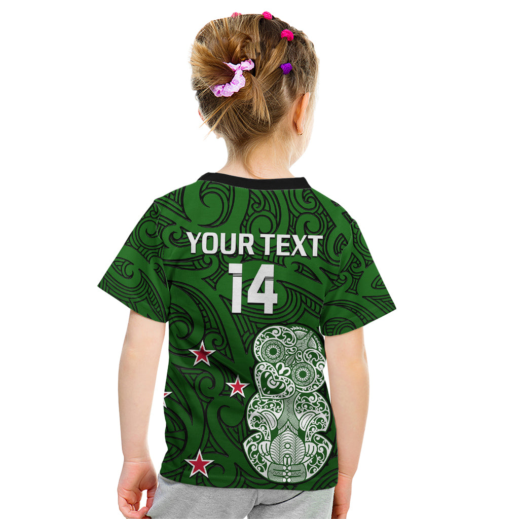 (Custom Text And Number) Aotearoa Rugby Kid T Shirt All Stars New Zealand Tiki Maori - Vibe Hoodie Shop