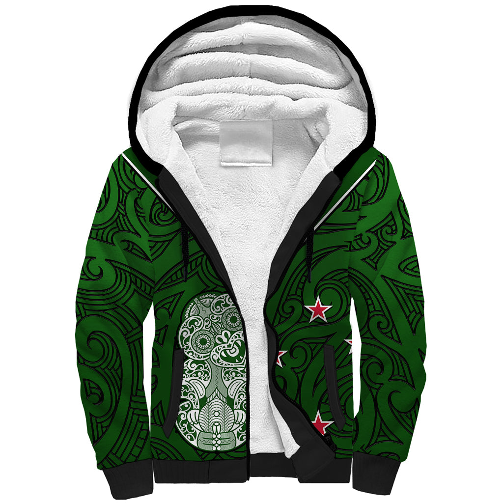 (Custom Text And Number) Aotearoa Rugby Sherpa Hoodie All Stars New Zealand Tiki Maori - Vibe Hoodie Shop