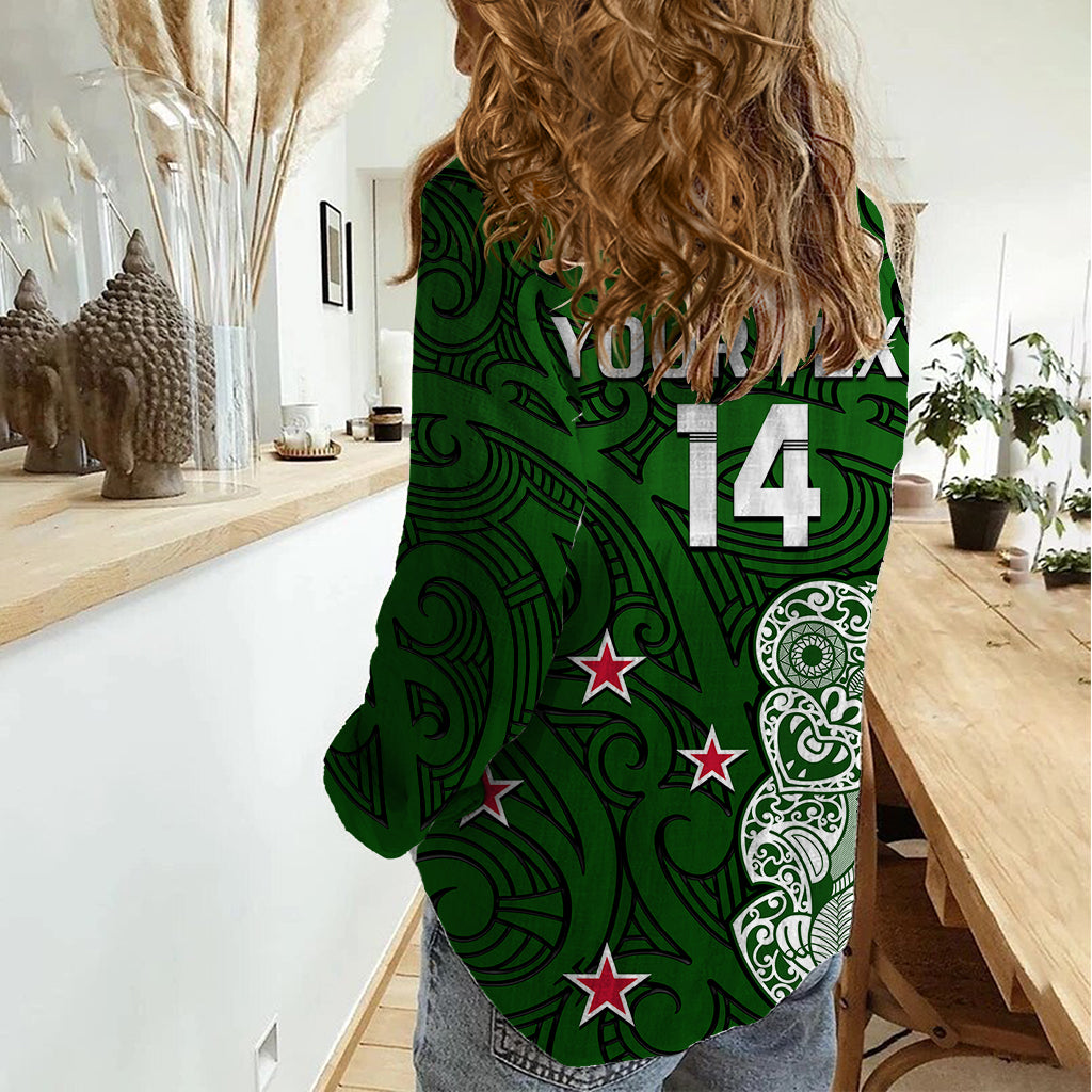 (Custom Text And Number) Aotearoa Rugby Women Casual Shirt All Stars New Zealand Tiki Maori - Vibe Hoodie Shop