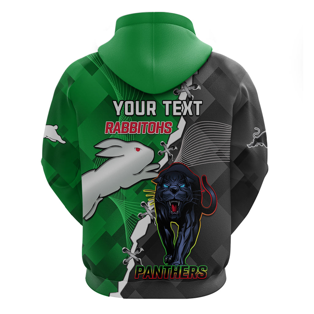 (Custom Personalised) Rabbitohs Mix Panthers Rugby Hoodie Sporty Style - Vibe Hoodie Shop
