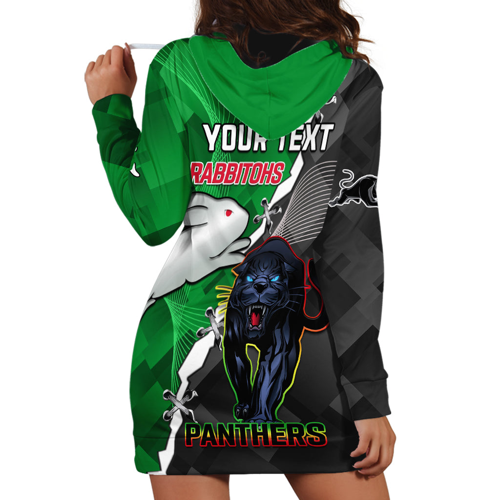 (Custom Personalised) Rabbitohs Mix Panthers Rugby Hoodie Dress Sporty Style - Vibe Hoodie Shop