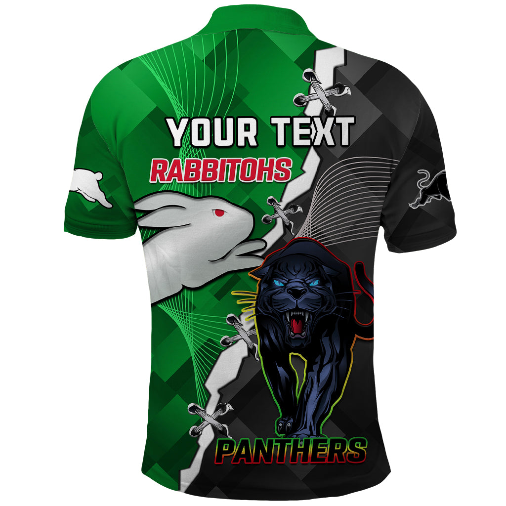 (Custom Personalised) Rabbitohs Mix Panthers Rugby Polo Shirt Sporty Style - Vibe Hoodie Shop