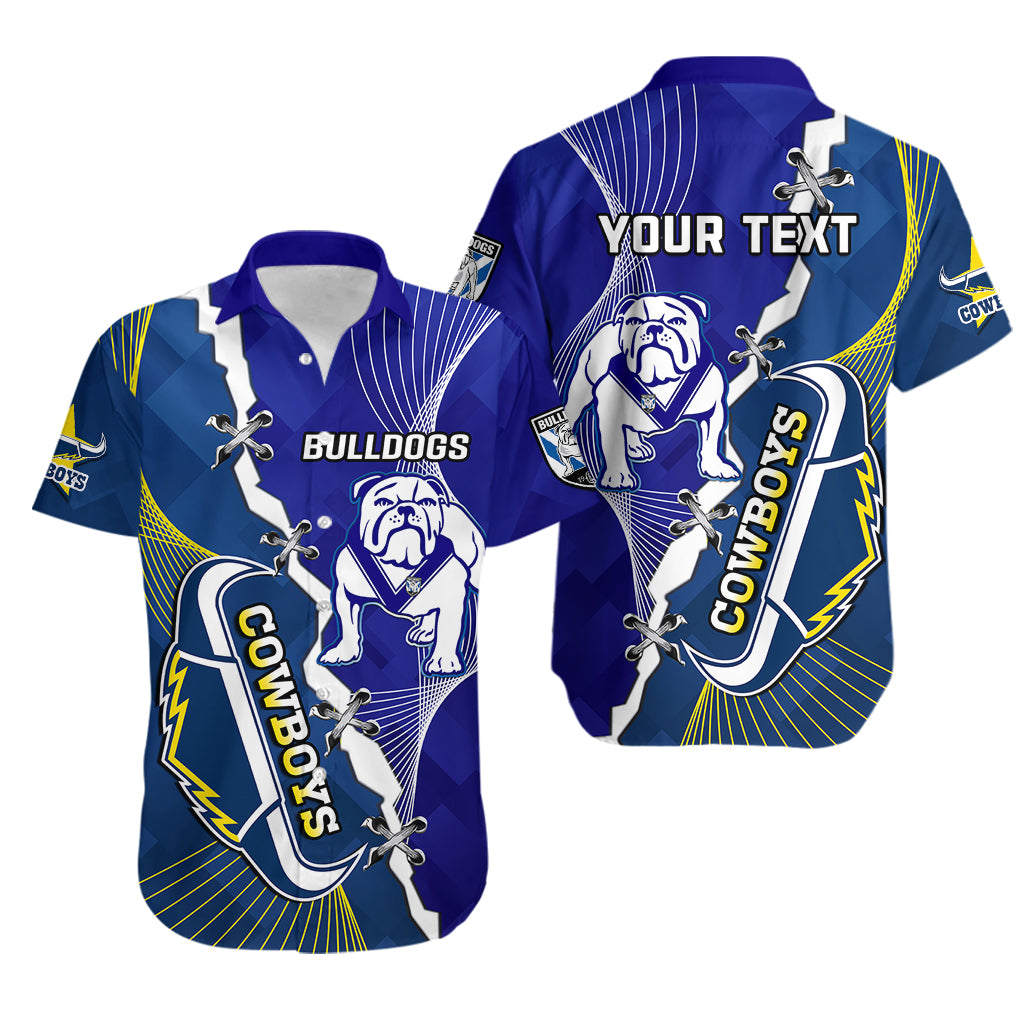 (Custom Personalised) Bulldogs Mix Cowboys Rugby Hawaiian Shirt Sporty Style - Vibe Hoodie Shop