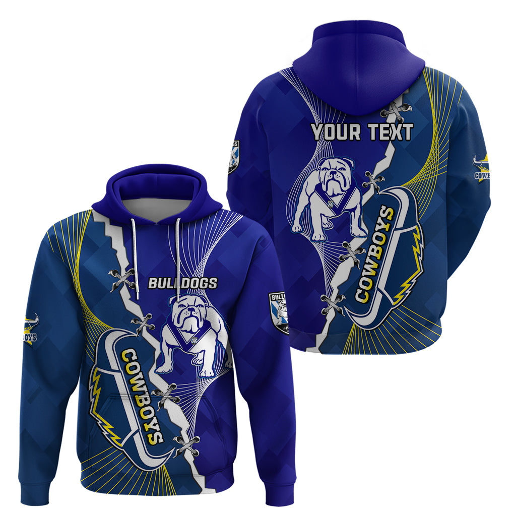 (Custom Personalised) Bulldogs Mix Cowboys Rugby Hoodie Sporty Style - Vibe Hoodie Shop