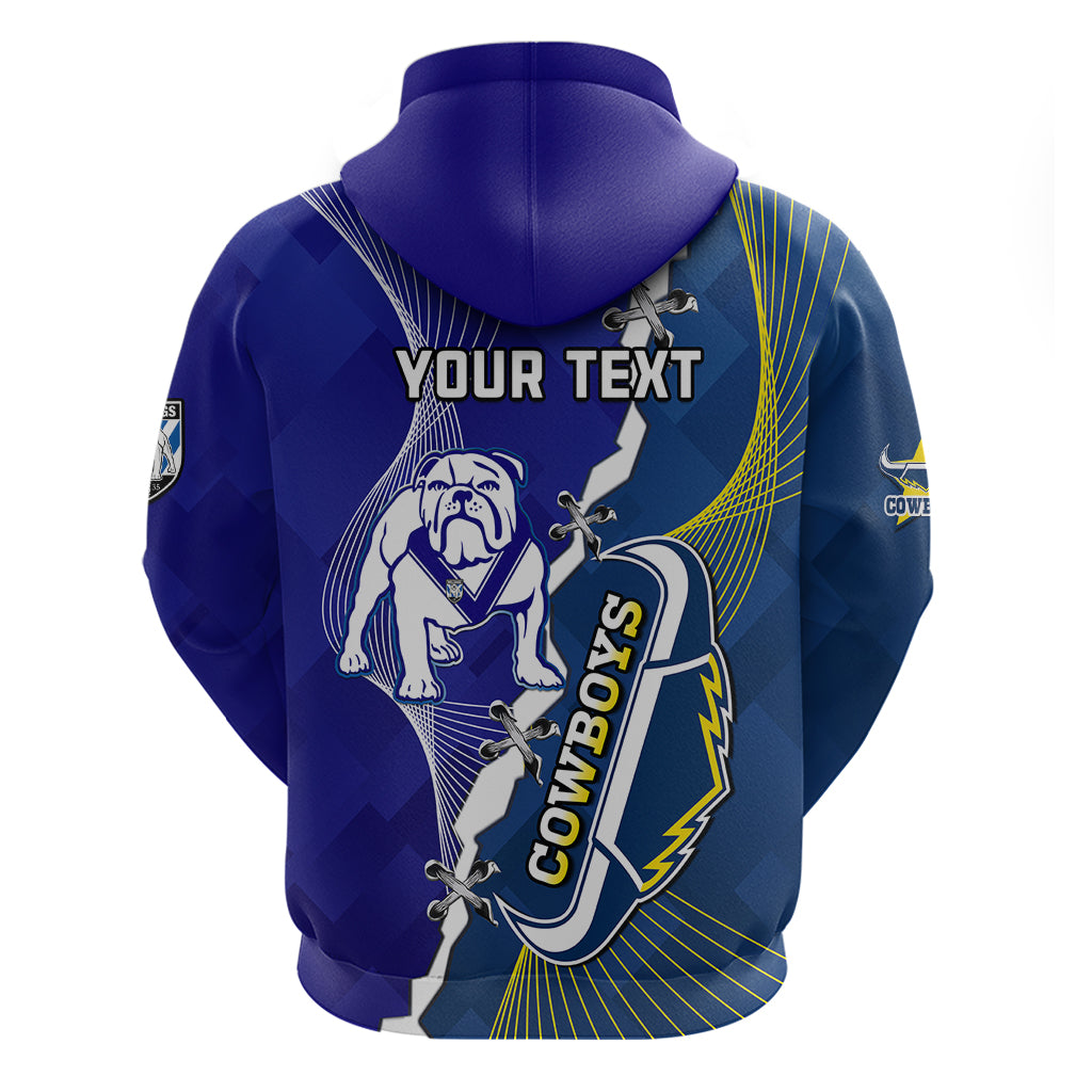 (Custom Personalised) Bulldogs Mix Cowboys Rugby Hoodie Sporty Style - Vibe Hoodie Shop