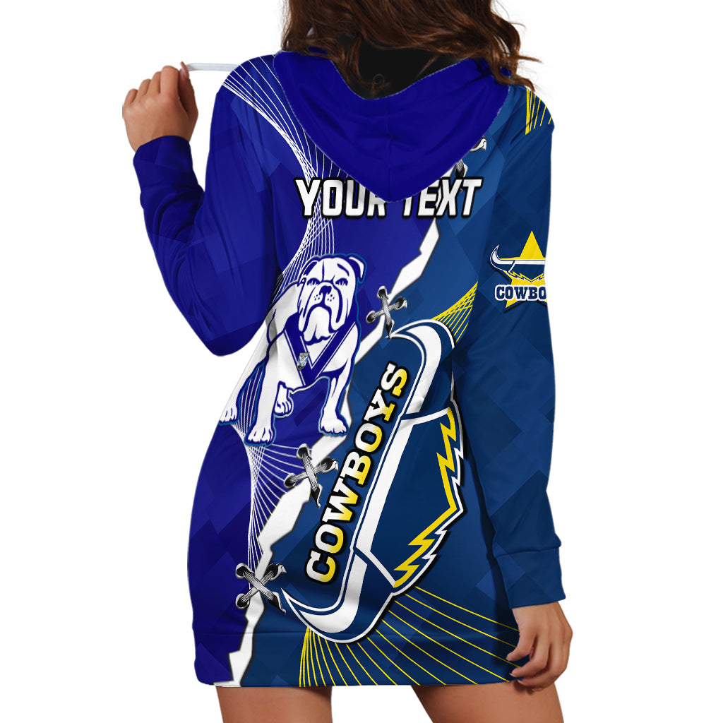 (Custom Personalised) Bulldogs Mix Cowboys Rugby Hoodie Dress Sporty Style - Vibe Hoodie Shop