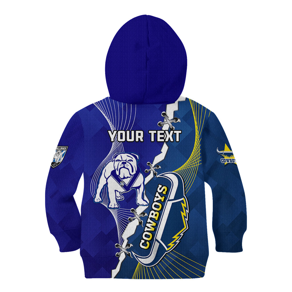 (Custom Personalised) Bulldogs Mix Cowboys Rugby Kid Hoodie Sporty Style - Vibe Hoodie Shop