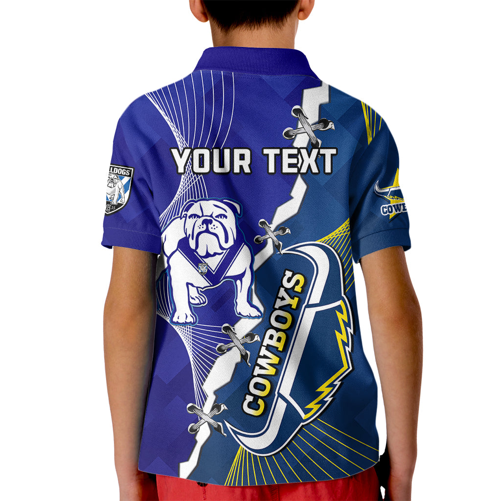 (Custom Personalised) Bulldogs Mix Cowboys Rugby Kid Polo Shirt Sporty Style - Vibe Hoodie Shop