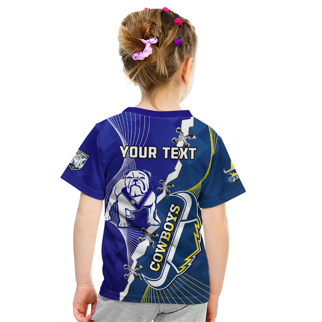 (Custom Personalised) Bulldogs Mix Cowboys Rugby Kid T Shirt Sporty Style - Vibe Hoodie Shop